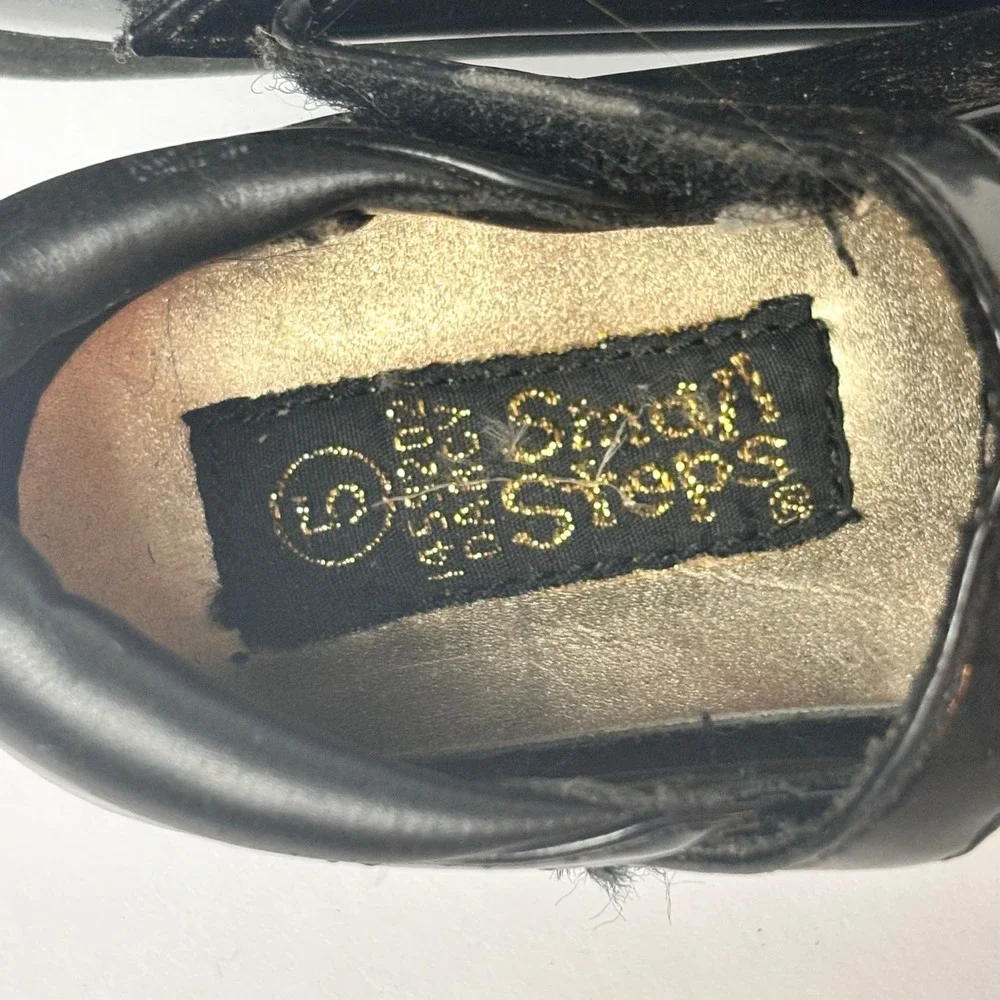 90's Small Steps Toddler Girls Black Patent Mary Jane‎ Dress Shoes Size 5